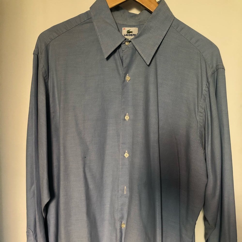 Lacoste blue button down size 45
